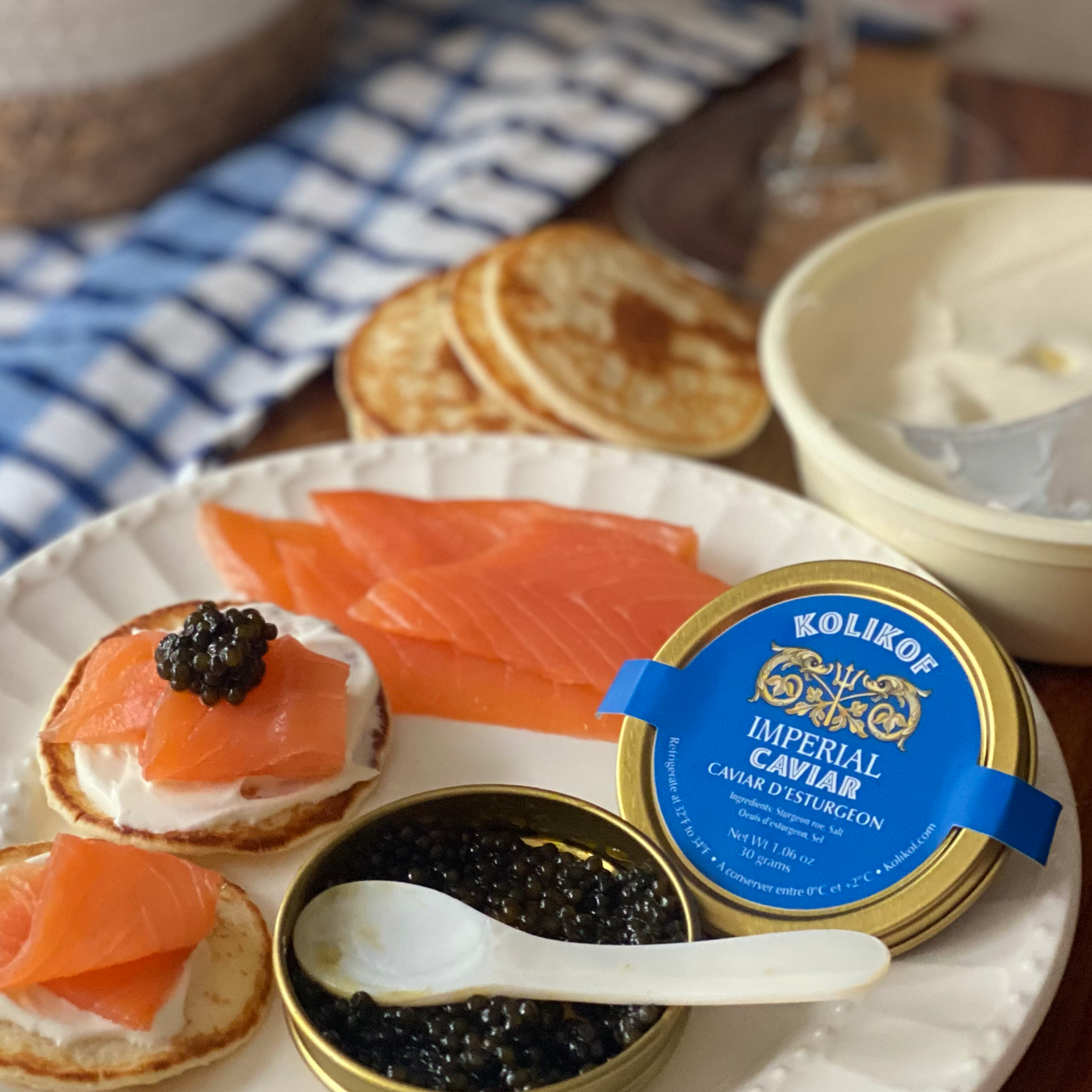 Blinis, Creme Fraiche & Caviar Spoon (16 pack)