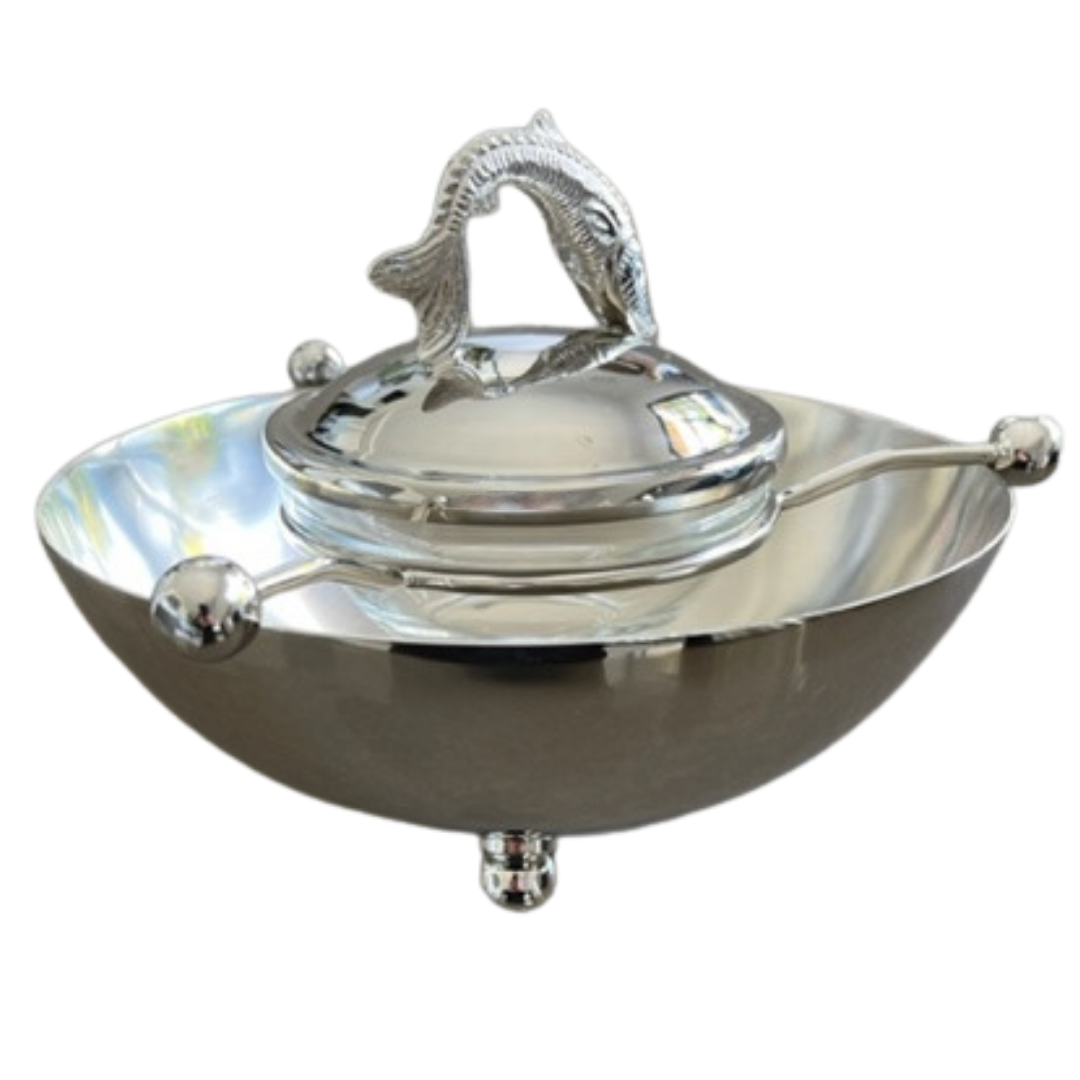 Nickel Plated Brass Caviar Serving Set (8")